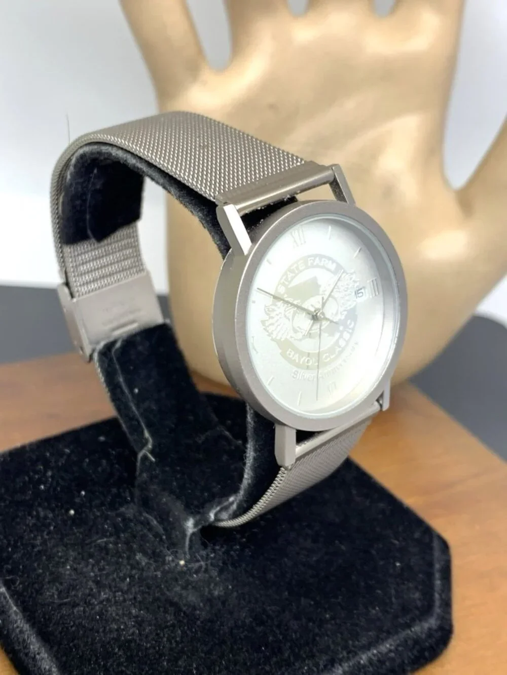 State Farm Bayou Classic Silver Anniversary Vintage 1998 Watch Quartz Steel 33mm